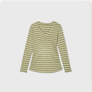 Isabel Maternity green and white stripe